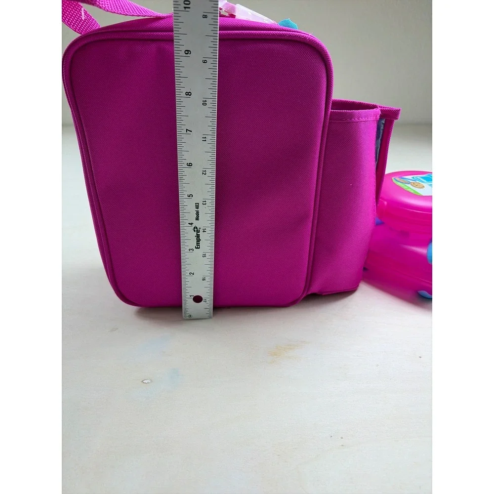 Smash Blue IQ Insulated Lunch Bag Pink Blue Cat Googly Eyes with Snack Container
